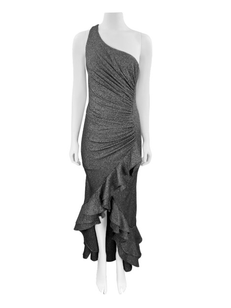 Vestido Zen Babados Prateada