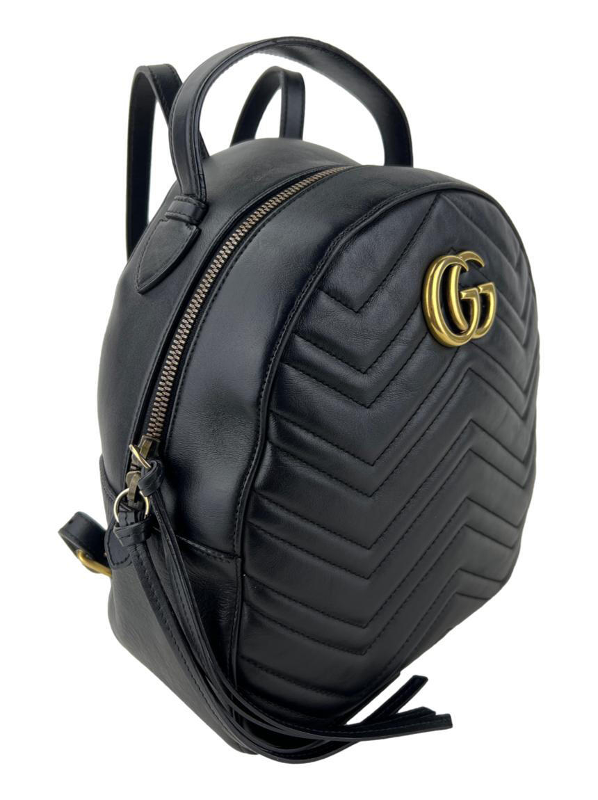 Mochila Gucci GG Marmont Dome Preta - CAE663 Original | Etiqueta Única