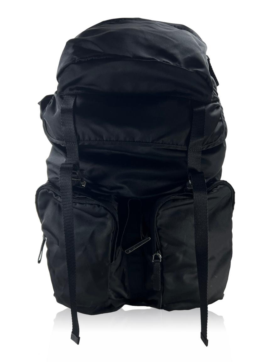 prada mochila prada double buckle nylon preto black