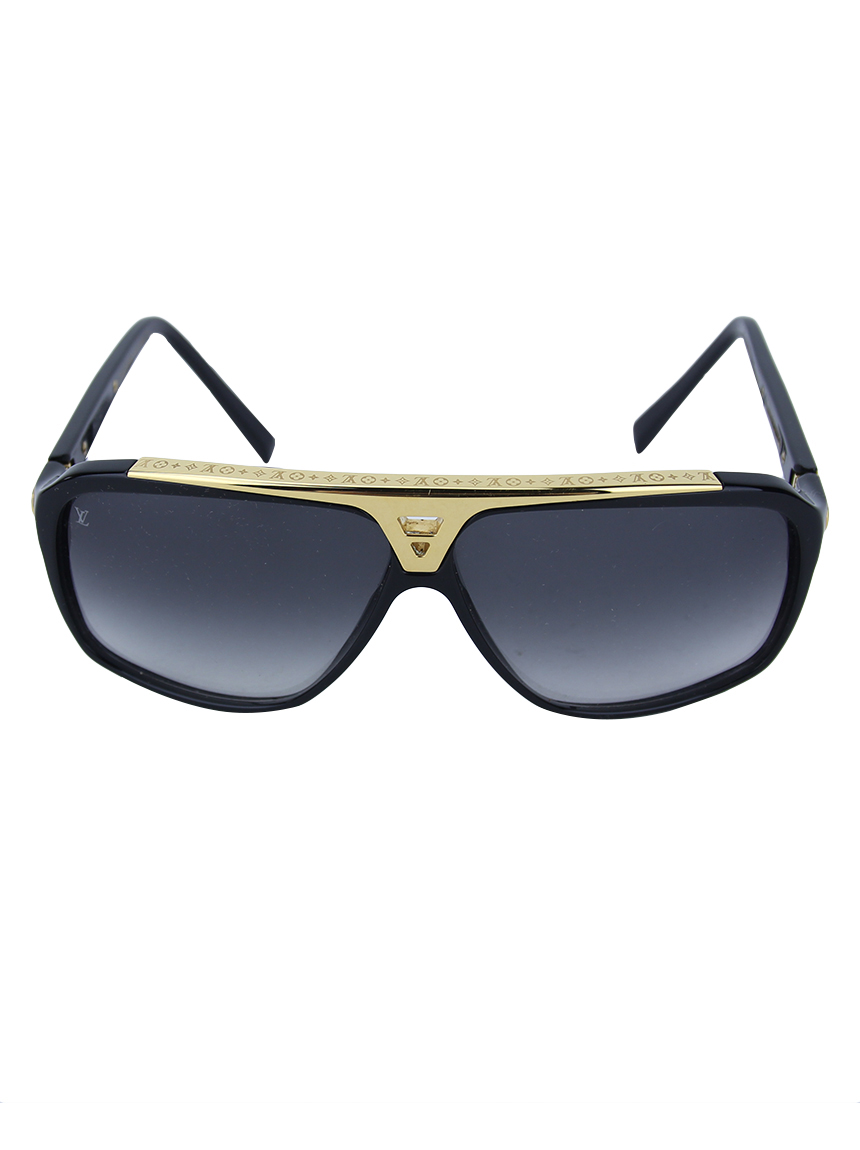 LOUIS VUITTON Z0350W Evidence Black & Gold Sunglasses 65-8 France