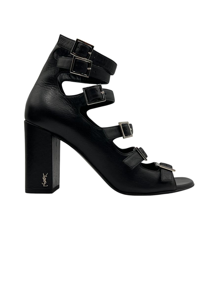 Sandália Yves Saint Laurent Tiras Preta - BYV439 Original | Etiqueta Única