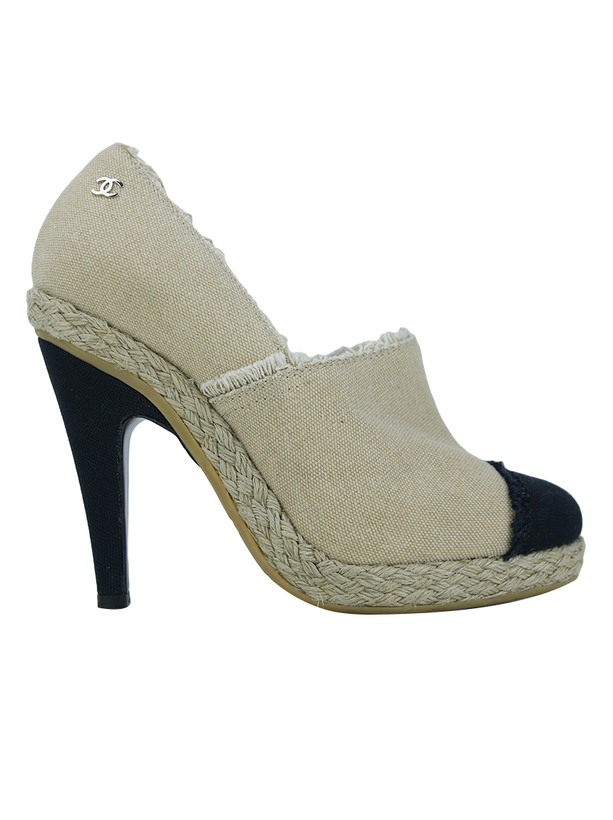 Sapato Chanel Espadrille Bicolor GXR1 Original Etiqueta Única