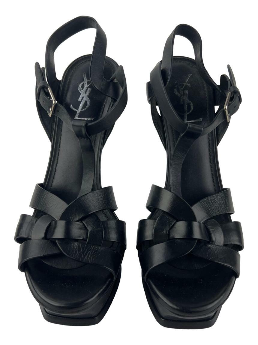 Sapato de Salto Yves Saint Laurent Tribute Couro Preto - AEHA7 Original ...