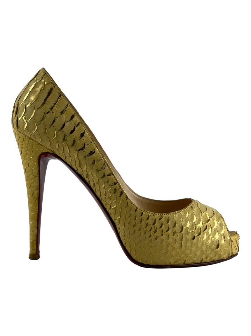 Scarpin Christian Louboutin Altadama Peep Toe Dourado Original