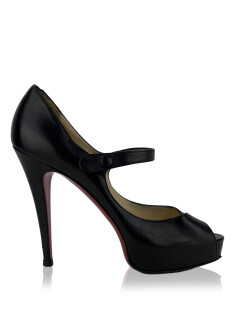 Scarpin Christian Louboutin Pigalle 85 Couro Preto - CBWE3