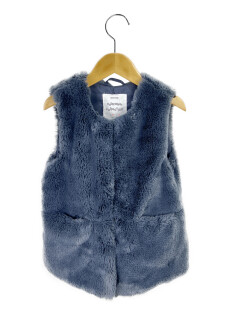 Colete Zara BabyGirl Faux Fur Cinza Toddler Original - UMU3