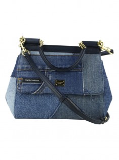 Bolsa Dolce & Gabbana Sicily Patchwork Jeans Small - AAKT6