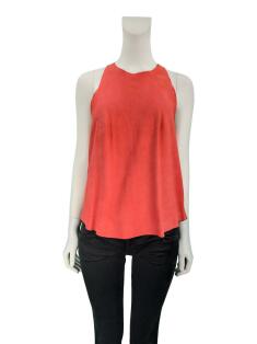 Blusa Leather Tee Suede Coral