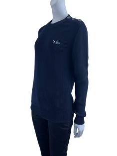 プラダ　トップス Blusa Prada Tricot Azul Marinho - GWF577 Original | Etiqueta Única