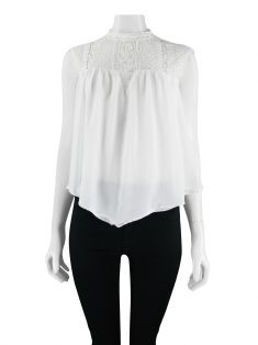 Blusa Zara Trafaluc Renda Off White KIF30 Original Etiqueta Única