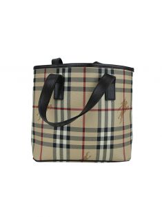 Bolsa Burberry Xadrez Bege - BPT4 Original | Etiqueta Única