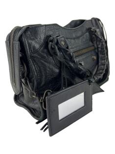 Bolsa com Alça Balenciaga Agneau Classic Hardware Mini City Preta