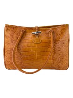 Bolsa com Alça Longchamp Roseau Embossed Croco