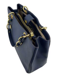 Bolsa com Alça Michael Michael Kors Cynthia Medium Saffiano Azul