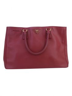 Bolsa Prada Galleria Média Em Couro Saffiano Vermelho Flamejante