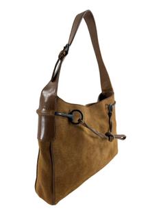 Bolsa Hobo Gucci Drawstring Camurça Marrom Vintage - CYWY15