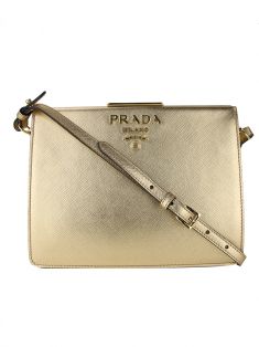 Bolsa Prada Light Frame Dourada AMX164 Original Etiqueta Única