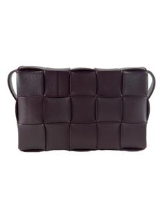 Bolsa Tiracolo Bottega Veneta Cassette Maxi Intrecciato Vinho