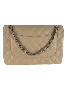 Bolsa Tiracolo Chanel Double Flap Caviar Bege - HZL220 Original