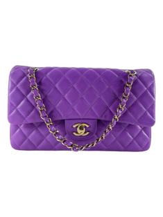 Bolsa Tiracolo Chanel Double Flap Roxa - NQD115 Original