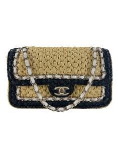 Bolsa Tiracolo Chanel Venice Beach Flap Raffia Chain - NQD68