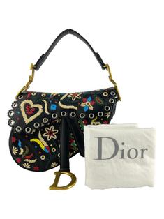 Bolsa Tiracolo Christian Dior Saddle Brodé Preta - CJVS178
