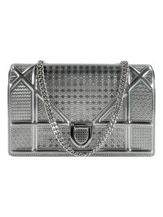 Bolsa Tiracolo Christian Dior WOC Diorama Micro-Cannage Prateada