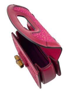 Bolsa Tiracolo Gucci Bamboo 1947 Mini Crystal Rosa - CBY944