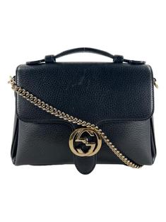 Bolsa Tiracolo Gucci Dollar Interlocking G Preta - CHUZ8 Original
