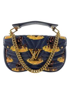 Bolsa Tiracolo Louis Vuitton New Wave MM Animal Print Azul Marinho