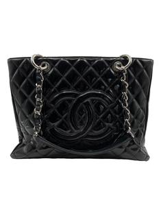 Bolsa Tote Chanel Grand Shopping Tote GST Verniz Preta - CQOE5