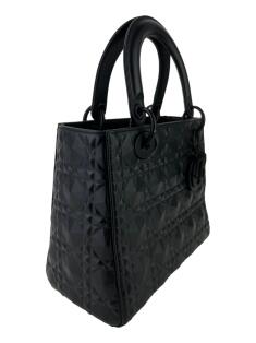 Bolsa Tote Christian Dior Lady Dior Diamond Motif Preto - CEXK1