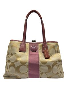 Bolsa Tote Coach Kisslock Carryall Monograma Rosa - CMVP3 Original