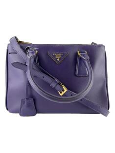 Bolsa Tote Prada Saffiano Galleria Double Zip Roxo - JPJ18