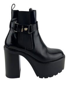 Bota Versace Plataforma Couro Preto CALQ13 Original Etiqueta Única