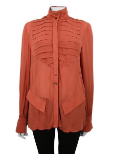 Camisa Erre Pregas Terracota