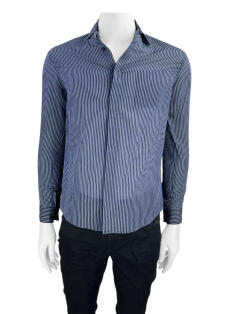 vintage Giorgio Armani シルクシャツ 良色◎ N1621 Camisa Giorgio Armani Listras Bicolor - OTK137 Original | Etiqueta