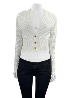 Cardigan Mixed Tricot Off White - AYO153 Original | Etiqueta Única