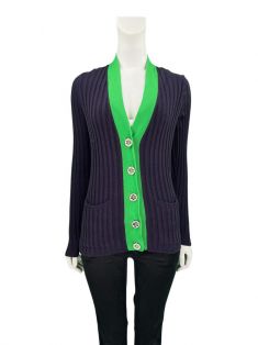 Casaco Tory Burch Tricot Azul Marinho