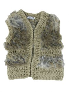 Colete Daslu Crochet Bege