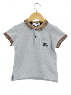 Camisa Burberry Polo Cinza Infantil Original - ACI538 | Etiqueta Única