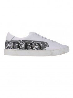 Tênis Burberry Couro Branco Estampado Masculino Original - PFR109 |  Etiqueta Única