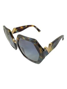 Valentino VA4053 Hexagon Oversized Tortoise Gradient Sunglasses with Gold V Logo Óculos de Sol Valentino Oversized Hexagon VA4053 Tortorise  main image 4