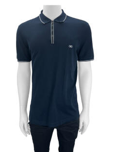 Polo Salvatore Ferragamo Tecido Azul Marinho - RIA125 Original