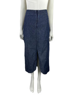 Saia Lado Basic Jeans Escuro