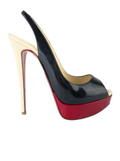 Sandália Christian Louboutin Lady Peep Toe Tricolor - CJMH77