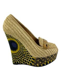 Sapato de Salto Burberry Prorsum Sullivan Rafia Estampado AFCP9
