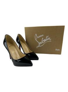 Sapato de Salto Christian Louboutin Pigalle Plato 120 Patent Calf