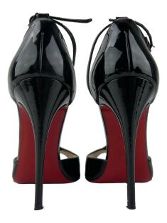 Sandália Christian Louboutin Senora T-Strap Verniz Preta - ACKA9