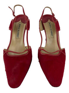 Sapato de Salto Manolo Blahnik Cavalino Vermelho - AGFS166
